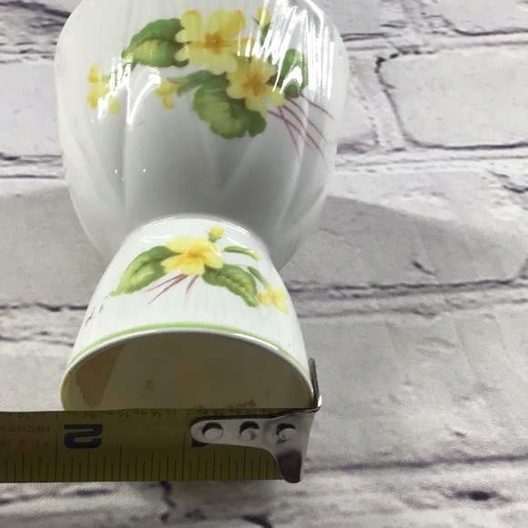 Primrose 13430 fine bone China pedestal egg cup yellow floral design, - Picture 10 of 10